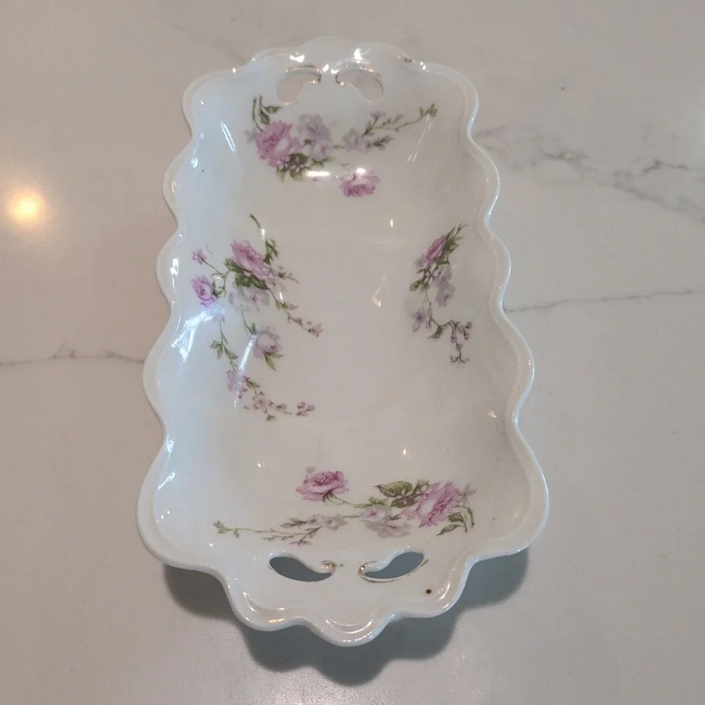 MZ Austria Porcelain - Czechoslovakia - Bridal Rose - Nut Dish
